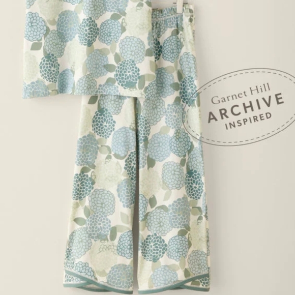 Garnet Hill Other - Pre Order NWT Garnet Hill Cropped Pajama Pants Blue Large 12-14